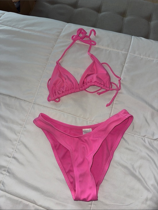 Xhilaration Other - Xhilaration Pink Ribbed String Bikini Set